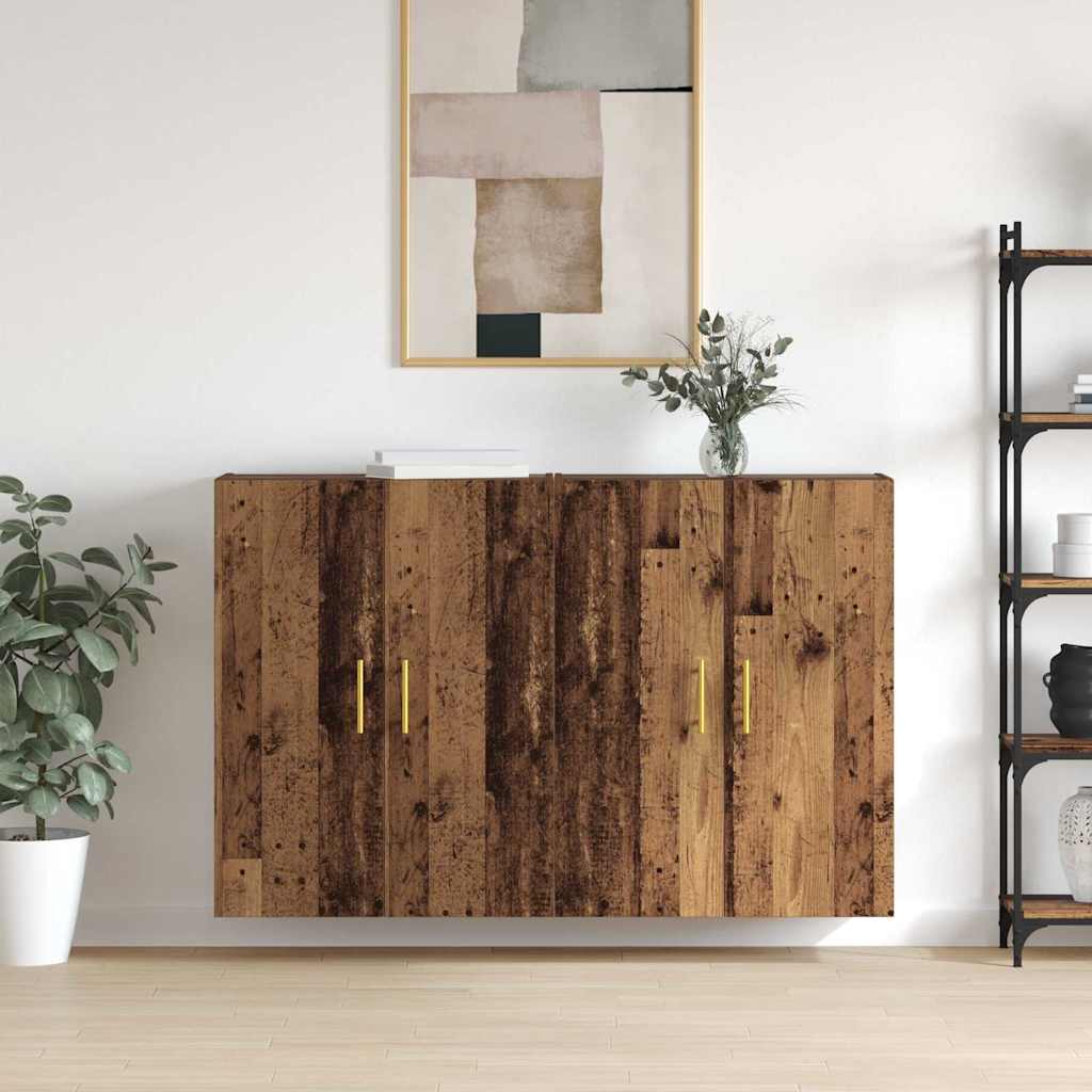 Wall Mounted Cabinets 2 pcs Old wood 69.5 x 34 x 90 cm