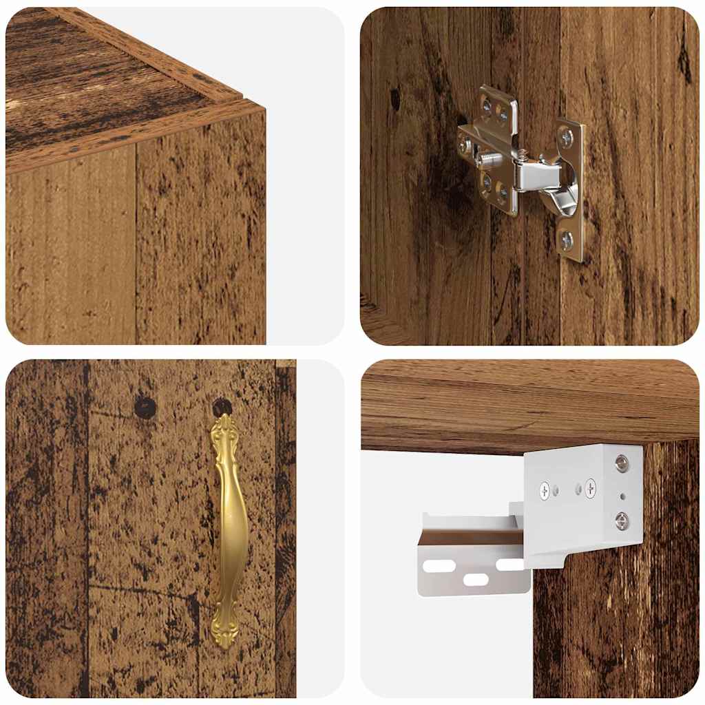 Wall Mounted Cabinets 2 pcs Old wood 69.5 x 34 x 90 cm