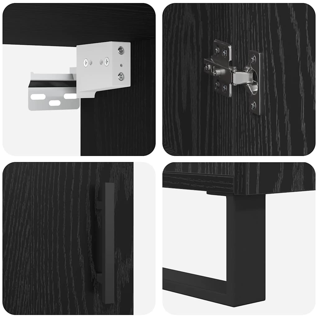 Highboard Black oak 69.5 x 34 x 90 cm Engineered wood