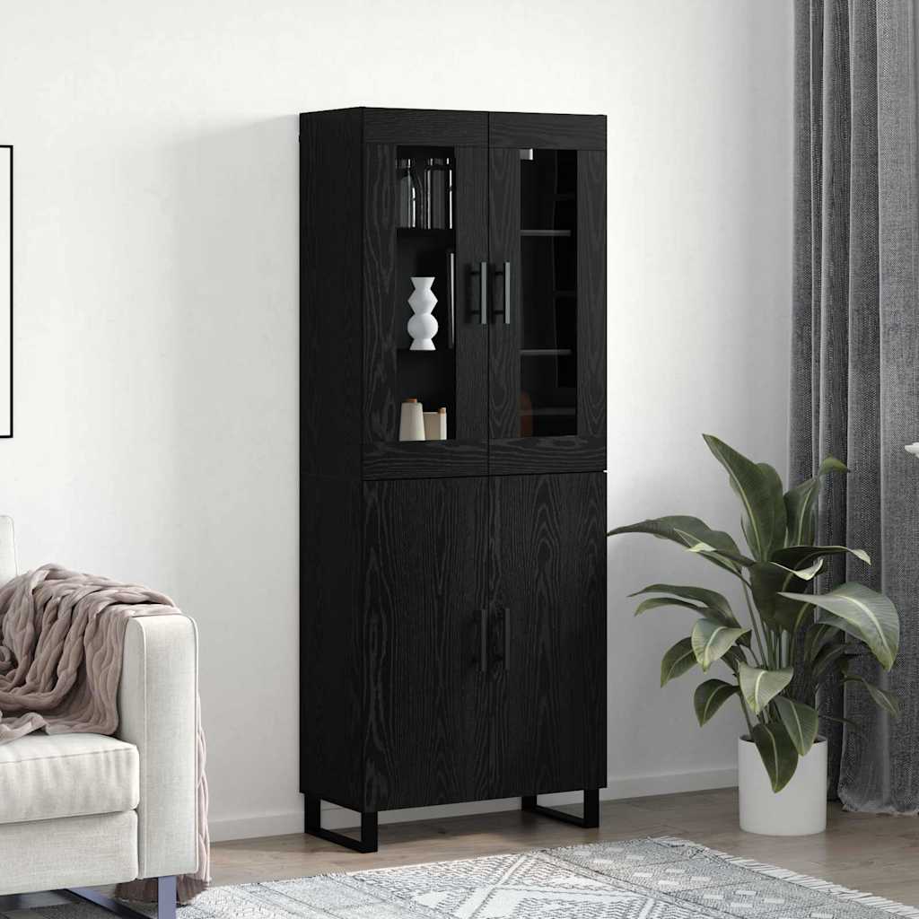 Highboard Black oak 69.5 x 34 x 90 cm Engineered wood