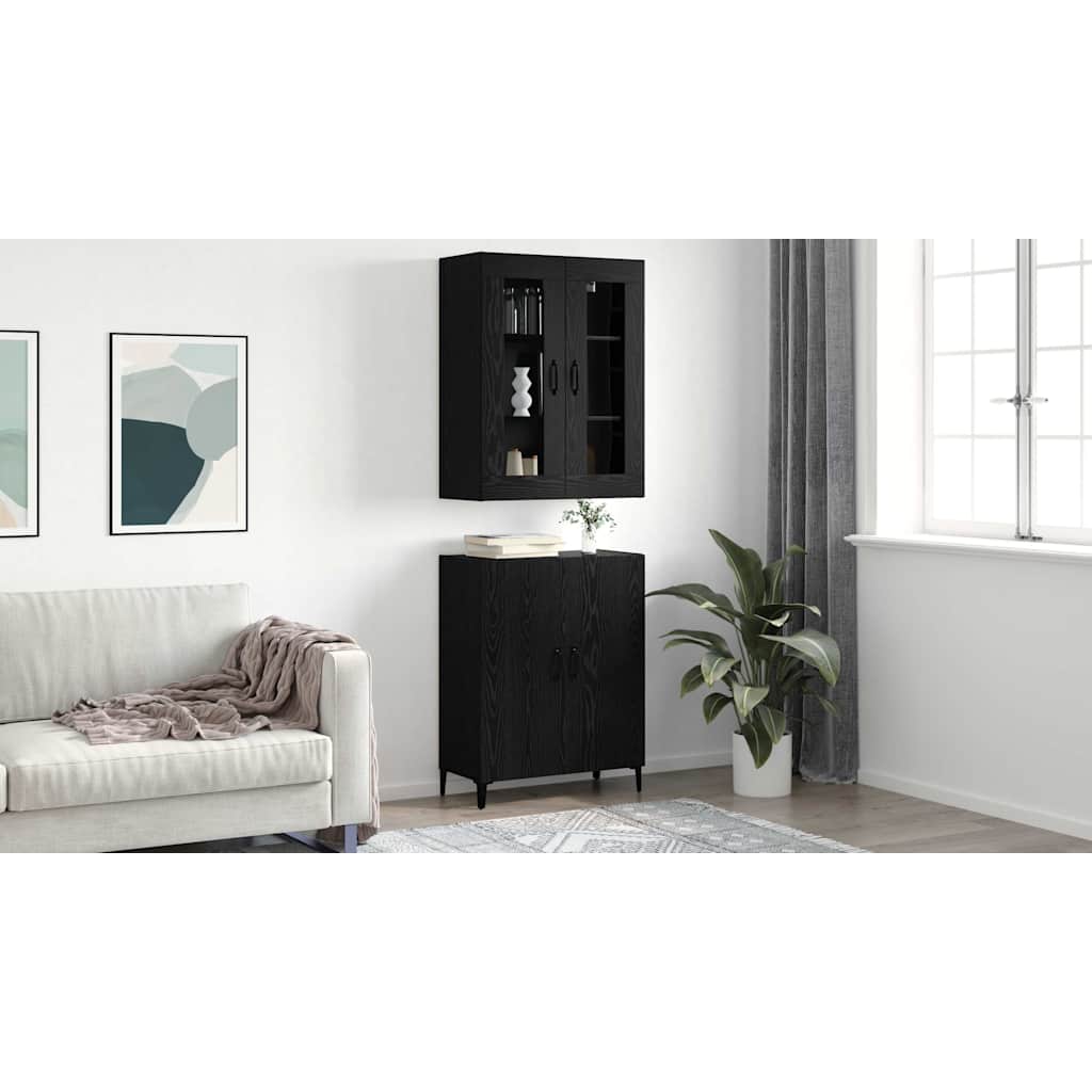 Highboard Black oak 69.5 x 34 x 90 cm Engineered wood