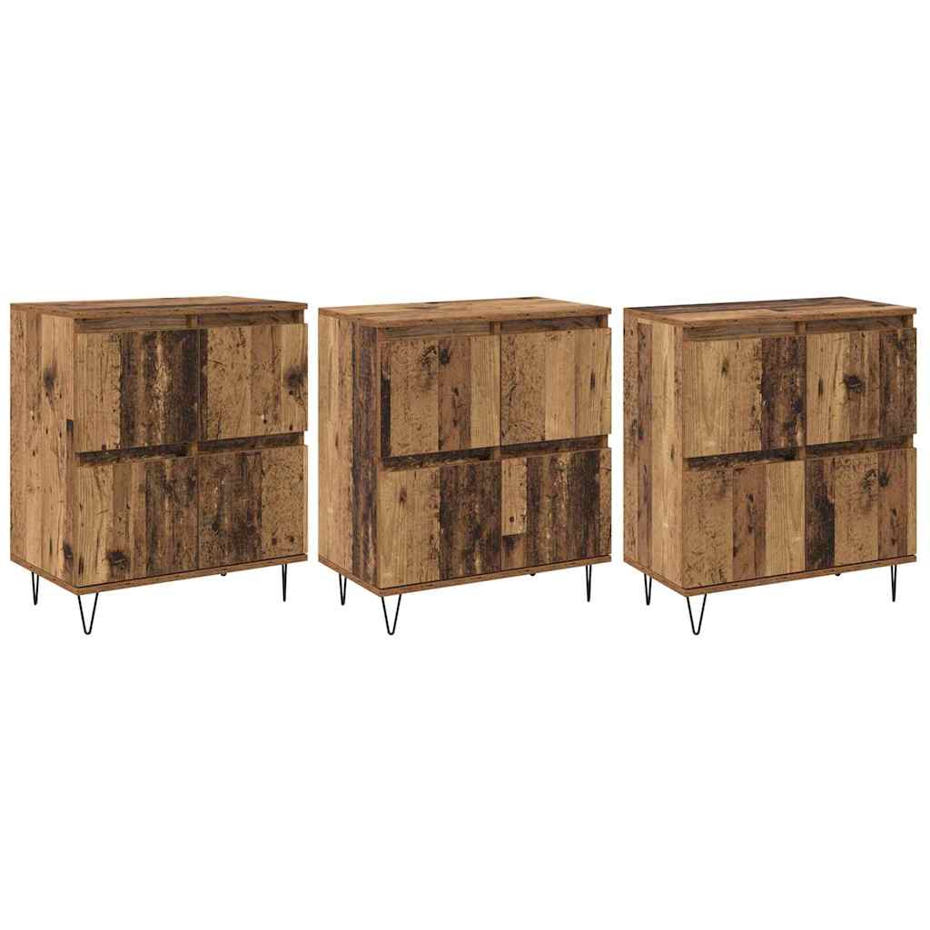 Sideboards 3 pcs Old wood 180 x 35 x 70 cm Engineered wood