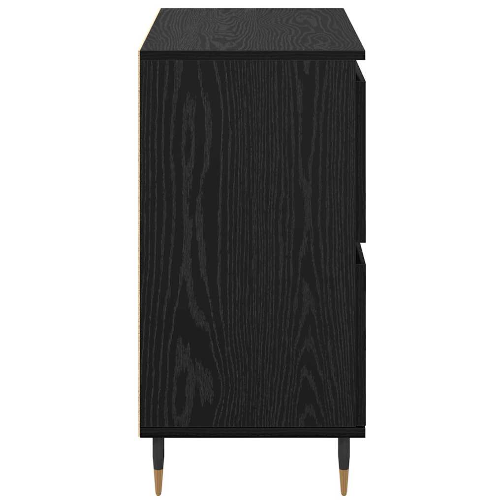 Sideboards 2 pcs Black oak 120 x 35 x 70 cm Engineered wood