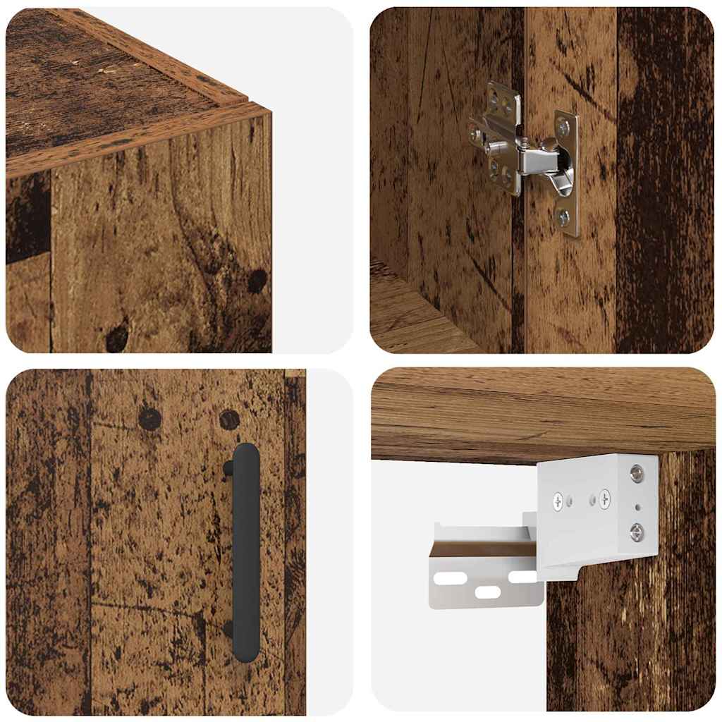 Wall Mounted Cabinets 2 pcs Old wood 69.5 x 34 x 90 cm