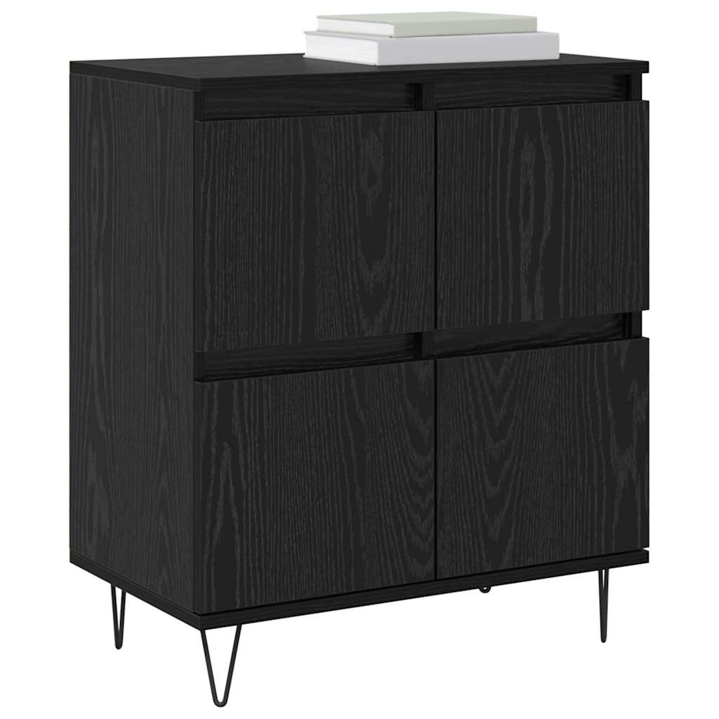 Sideboards 2 pcs Black oak 120 x 35 x 70 cm Engineered wood
