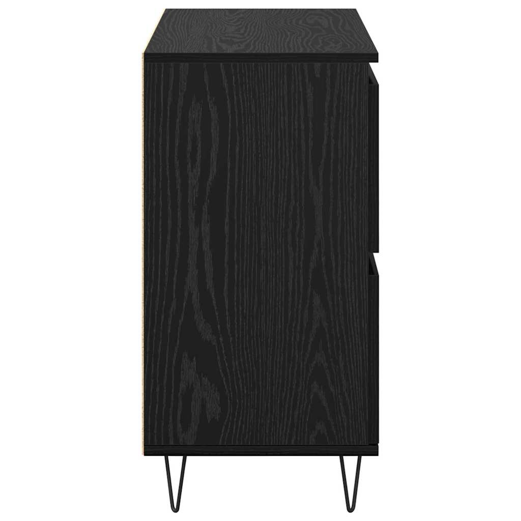 Sideboards 2 pcs Black oak 120 x 35 x 70 cm Engineered wood