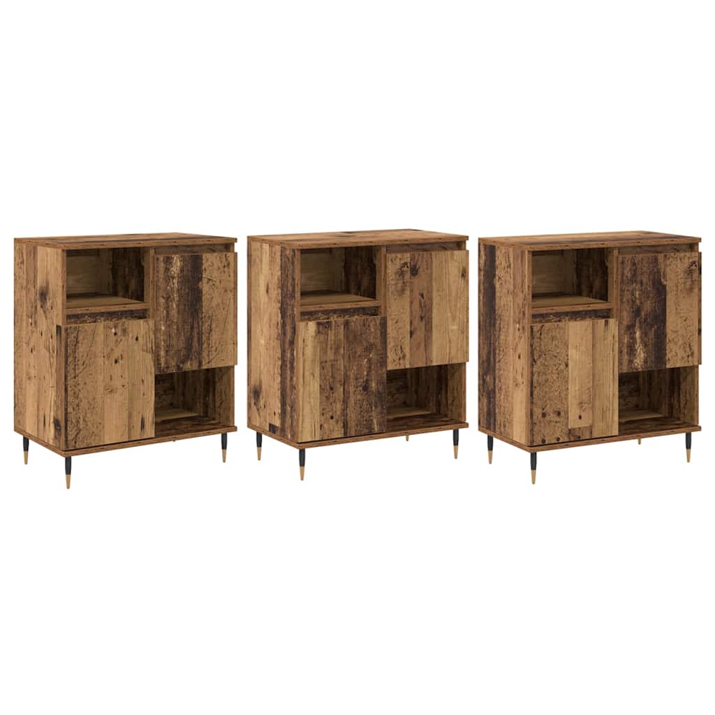 Sideboards 3 pcs Old wood 180 x 35 x 70 cm Engineered wood