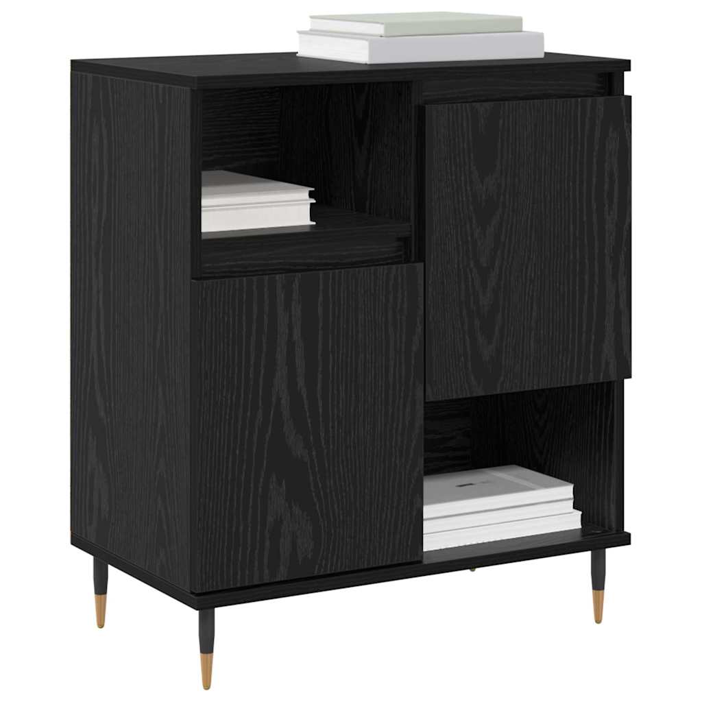 Sideboards 2 pcs Black oak 120 x 35 x 70 cm Engineered wood