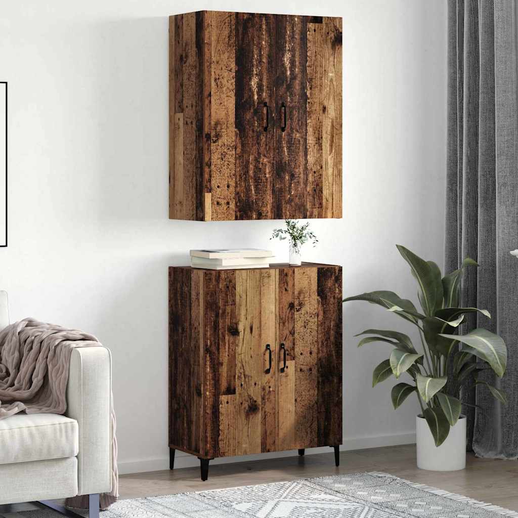Highboard 2 pcs Old wood 69.5 x 34 x 180 cm Engineered wood