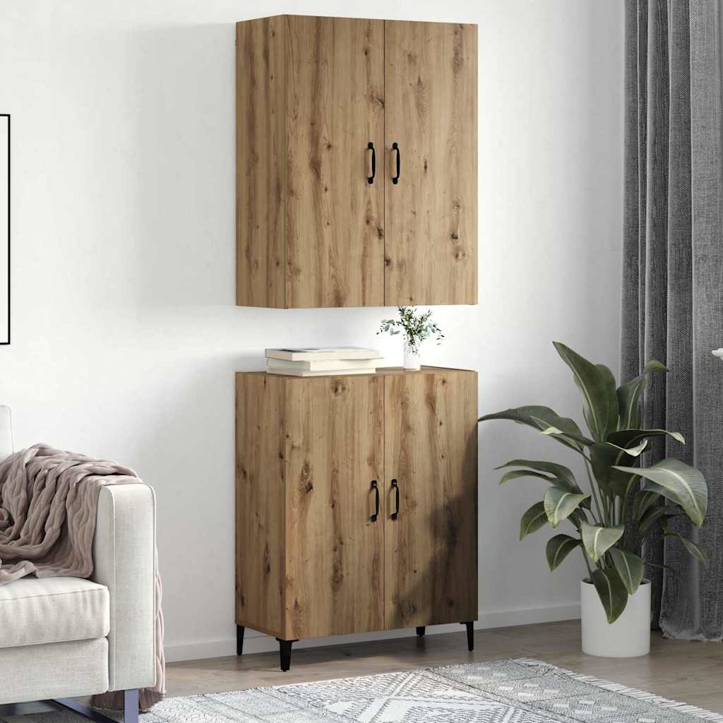Highboard 2 pcs Artisan oak 69.5 x 34 x 180 cm Engineered wood