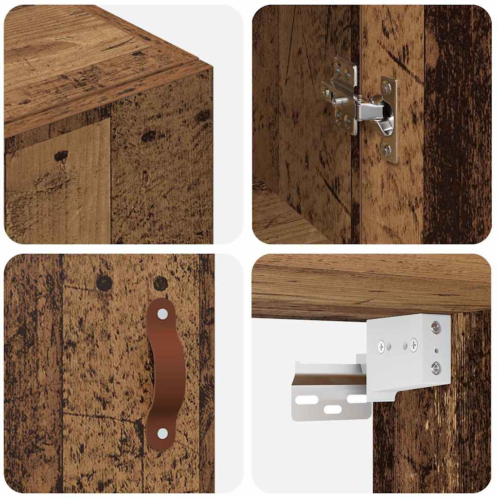 Wall Mounted Cabinets 2 pcs Old wood 69.5 x 34 x 90 cm