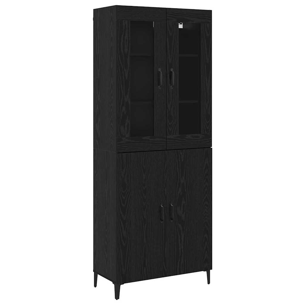 Highboard 2 pcs Black oak 69.5 x 34 x 180 cm Engineered wood