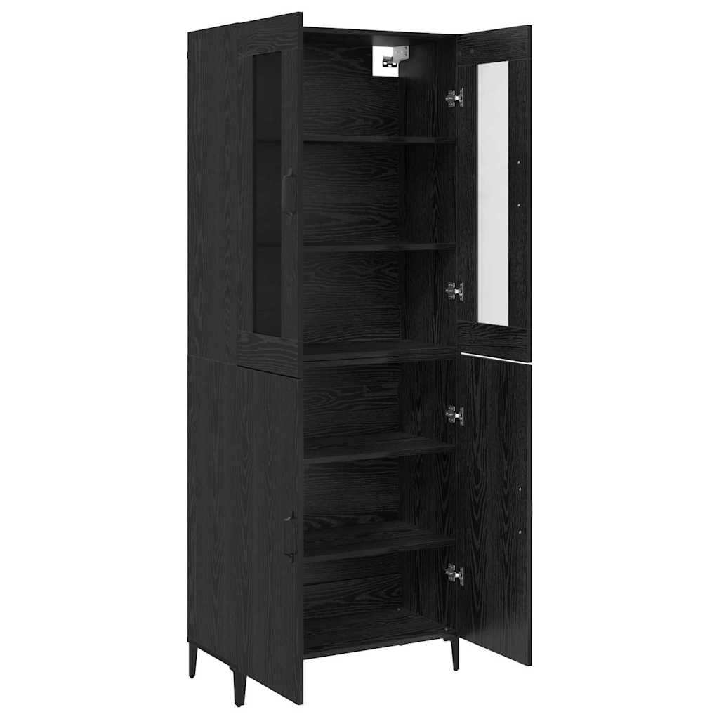 Highboard 2 pcs Black oak 69.5 x 34 x 180 cm Engineered wood