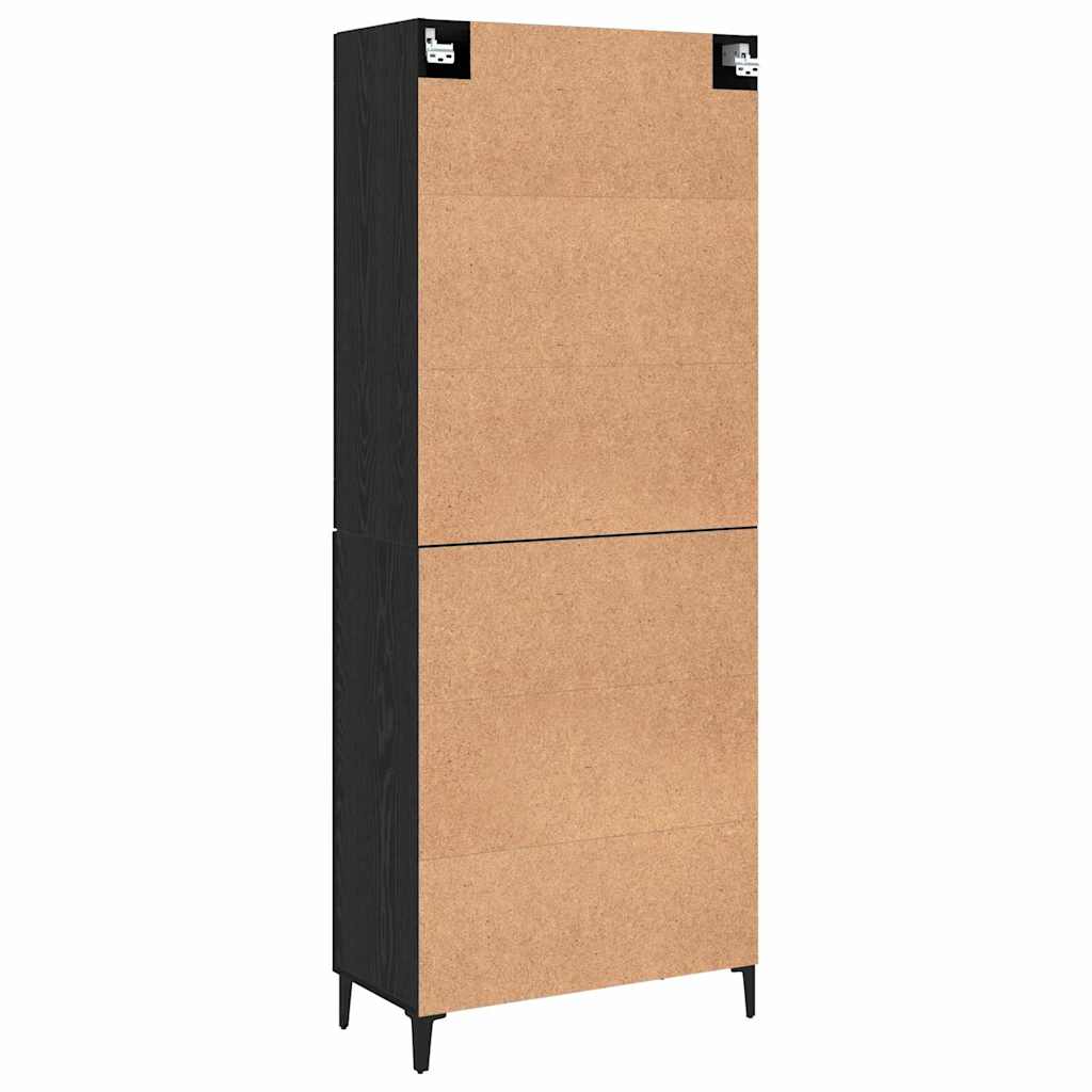 Highboard 2 pcs Black oak 69.5 x 34 x 180 cm Engineered wood