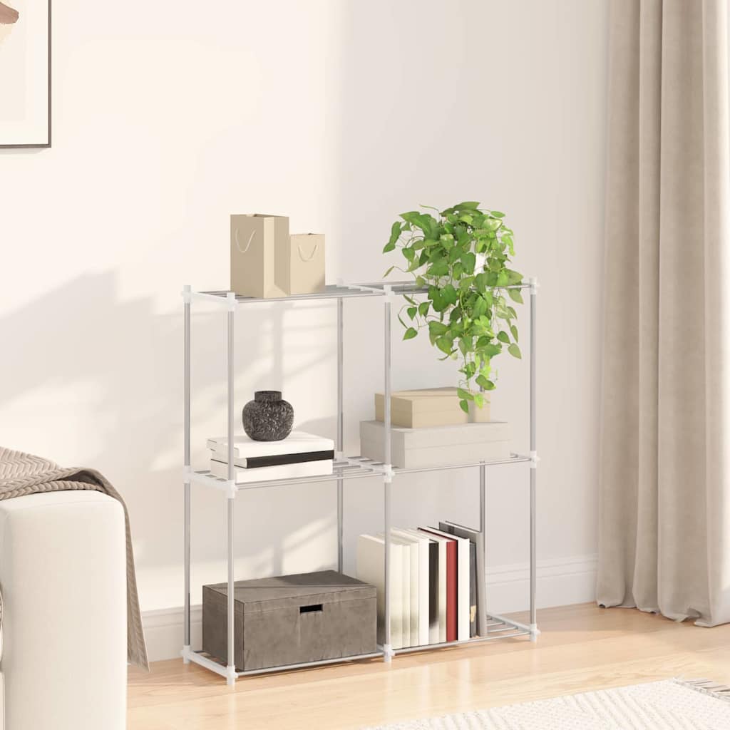 Storage Shelf with Shelf White 43 x 27 x 90 cm Aluminium