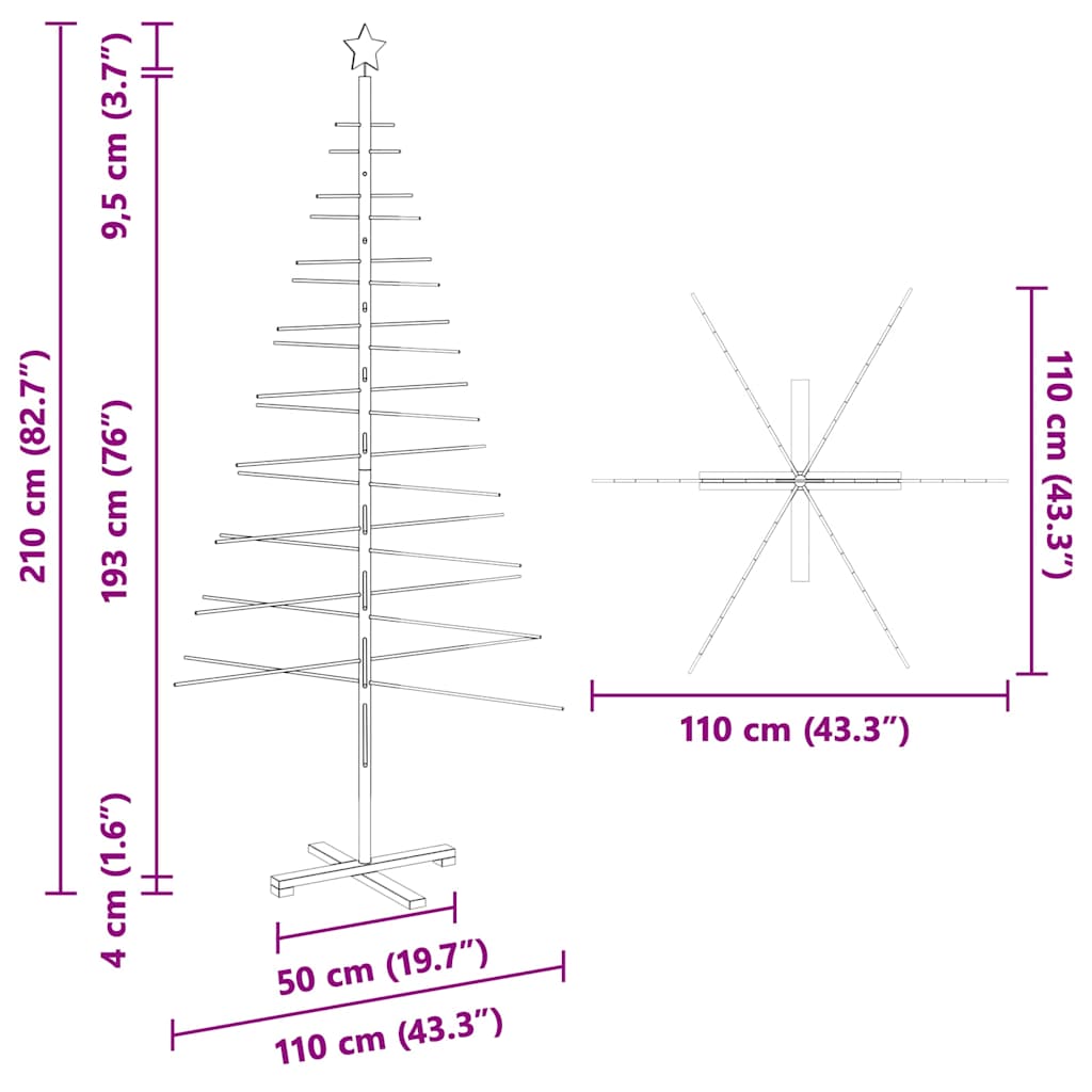Wooden Christmas Tree With Stand Bamboo