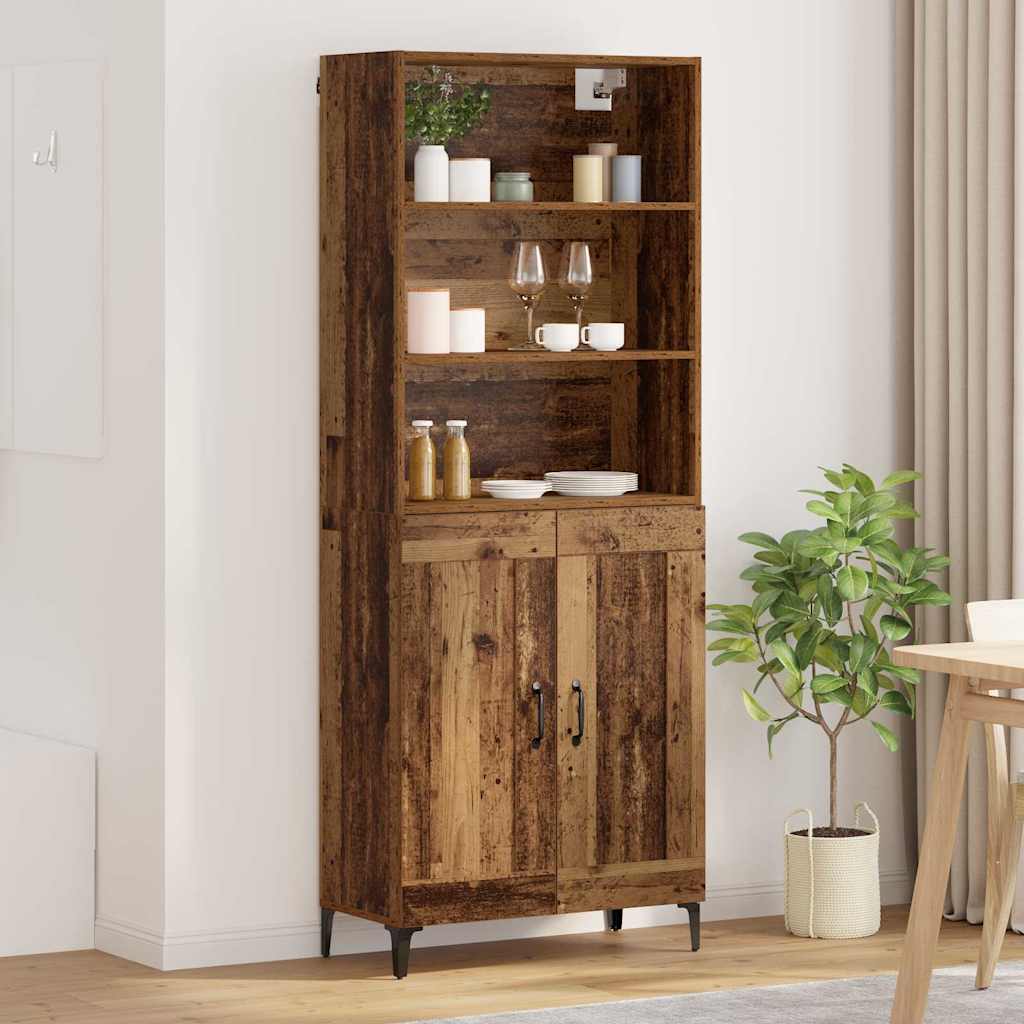 Sideboard Wall-mounted 2 pcs Old wood Engineered Wood