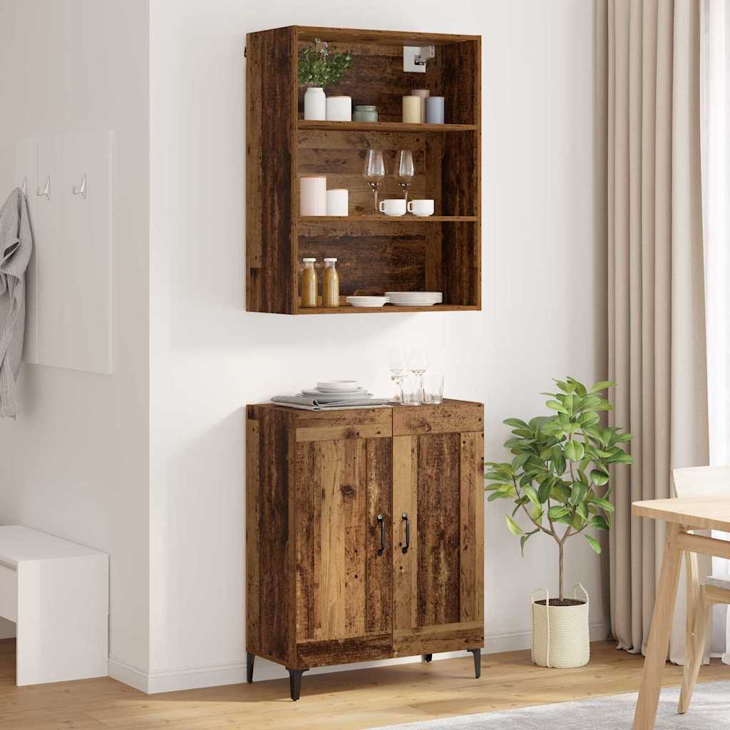 Sideboard Wall-mounted 2 pcs Old wood Engineered Wood