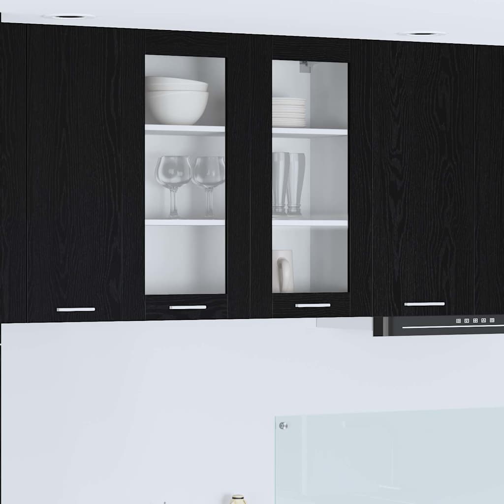 Hanging cabinet Riga Black Oak 80 x 31 x 80 cm Engineered Wood