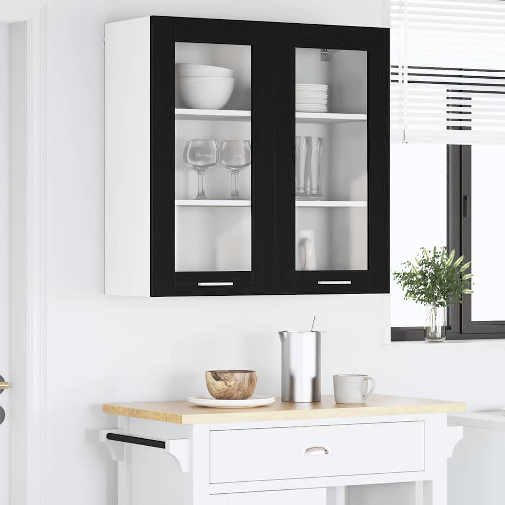 Hanging cabinet Riga Black Oak 80 x 31 x 80 cm Engineered Wood