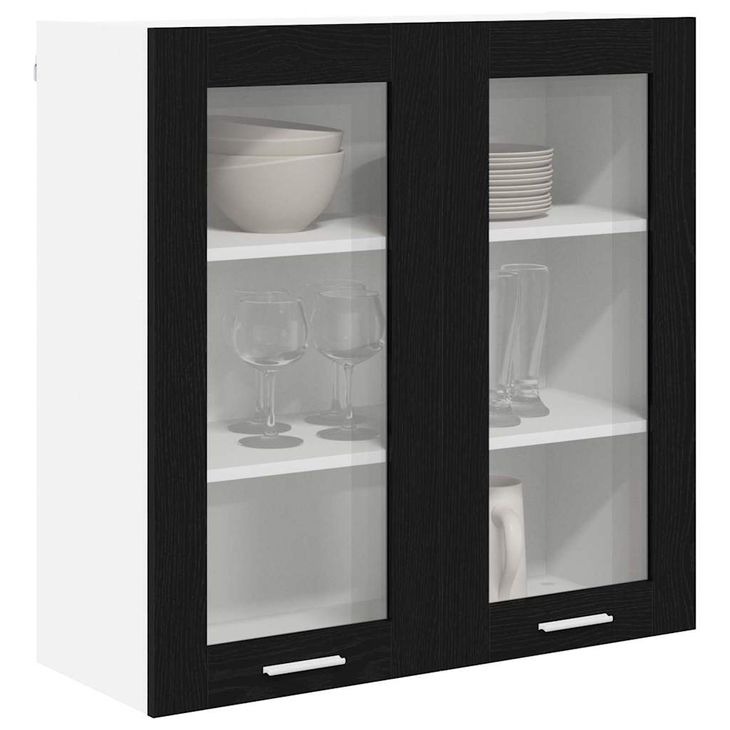 Hanging cabinet Riga Black Oak 80 x 31 x 80 cm Engineered Wood