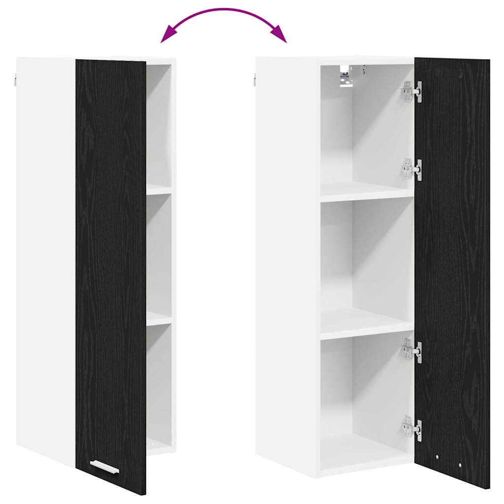 Hanging cabinet Riga Black Oak 30 x 31 x 100 cm Engineered Wood