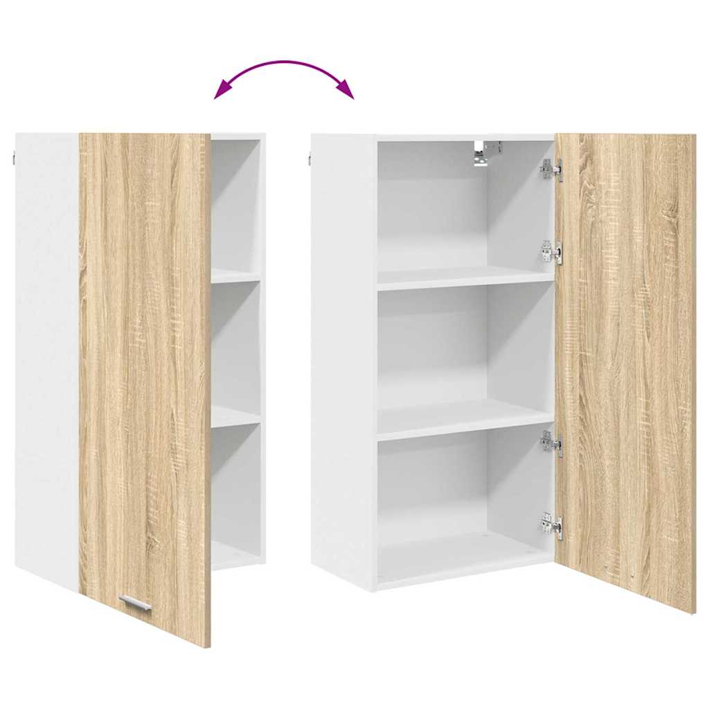 Hanging cabinet Riga Sonoma Oak and White 50 x 31 x 100 cm