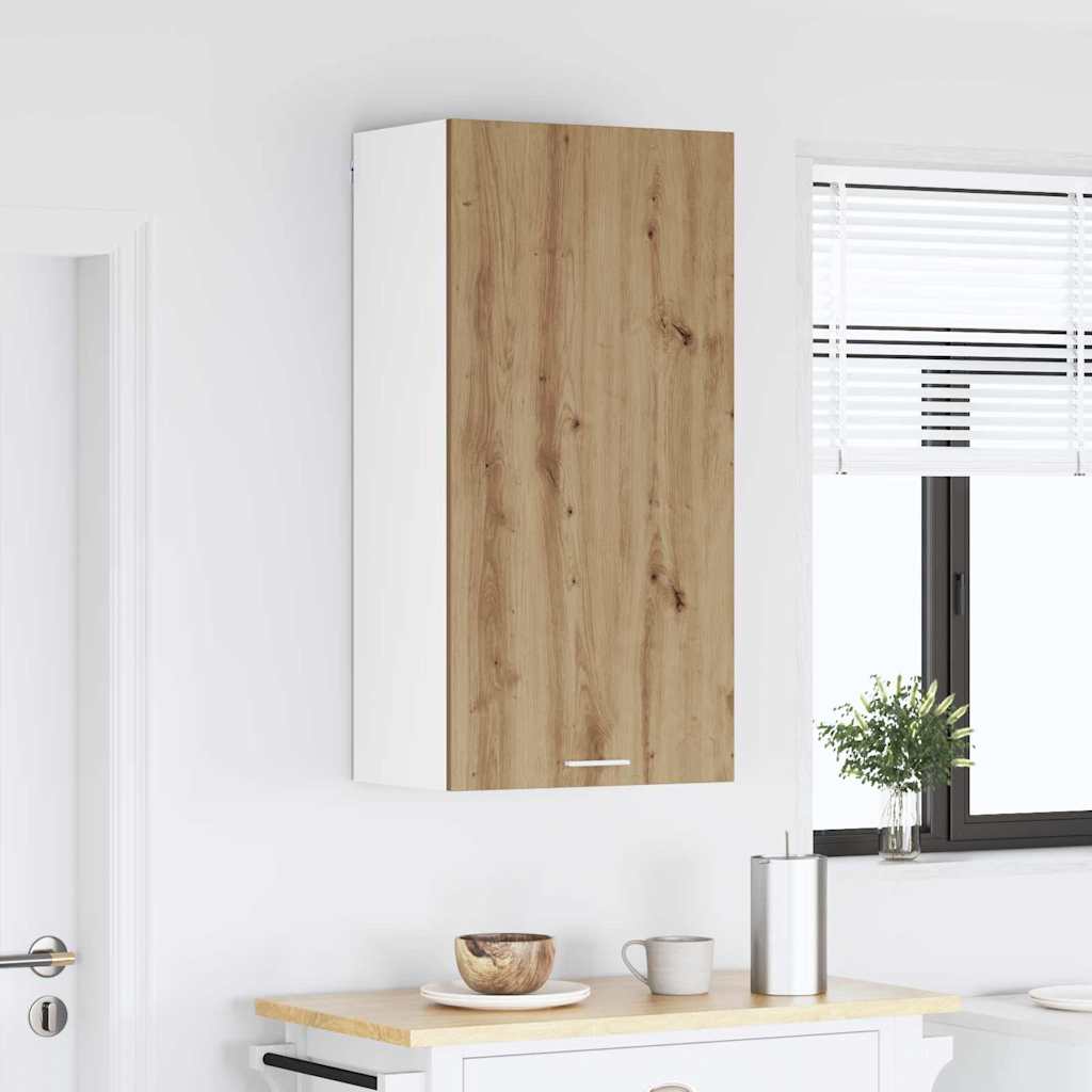 Hanging cabinet Riga Artisan Oak and White 50 x 31 x 100 cm