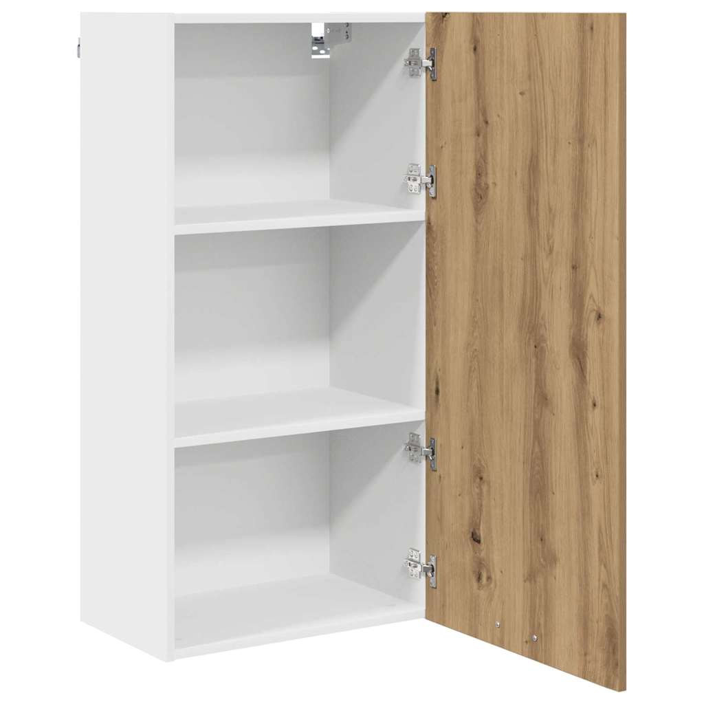 Hanging cabinet Riga Artisan Oak and White 50 x 31 x 100 cm