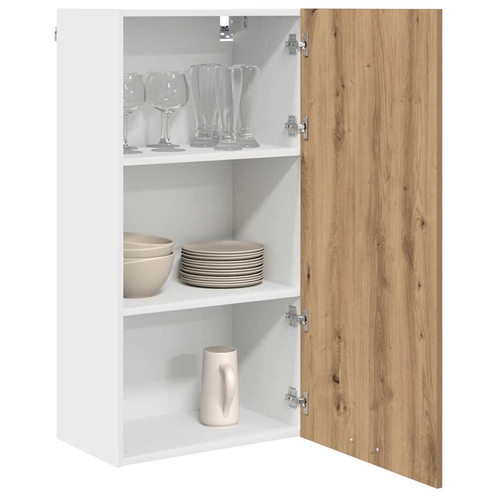 Hanging cabinet Riga Artisan Oak and White 50 x 31 x 100 cm