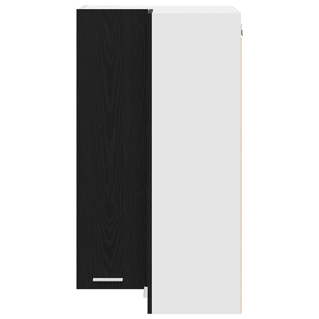 Hanging cabinet Riga Black Oak and White 57 x 57 x 100 cm