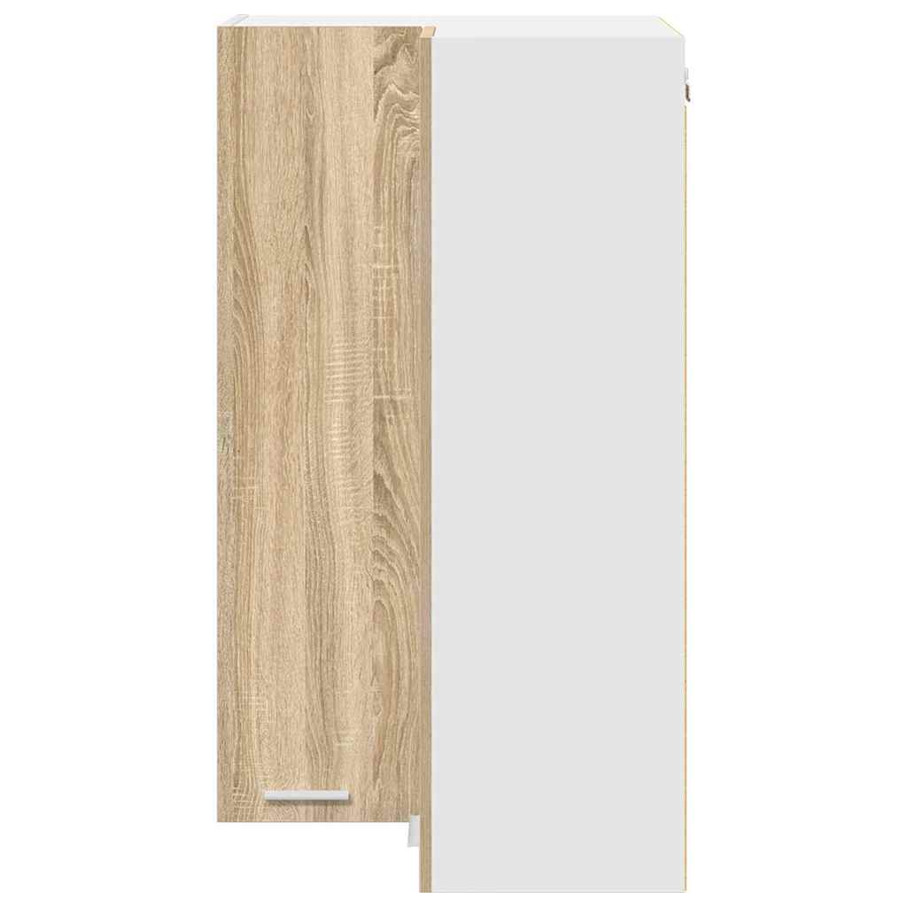 Hanging cabinet Riga Sonoma Oak and White 57 x 57 x 100 cm