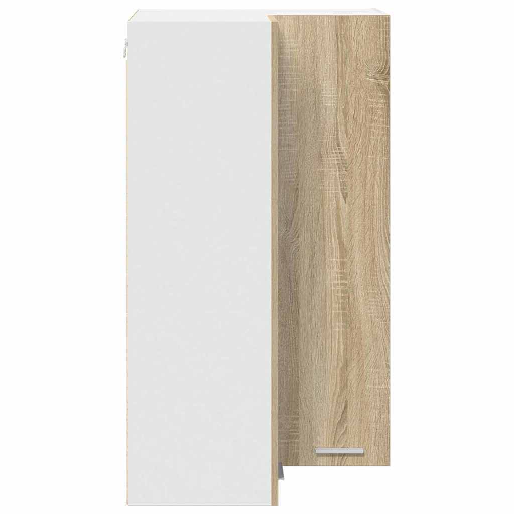 Hanging cabinet Riga Sonoma Oak and White 57 x 57 x 100 cm