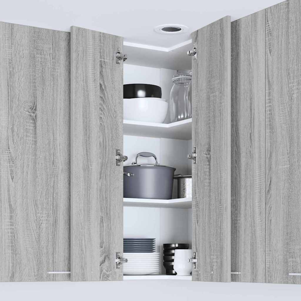 Hanging cabinet Riga Grey Sonoma and White 57 x 57 x 100 cm
