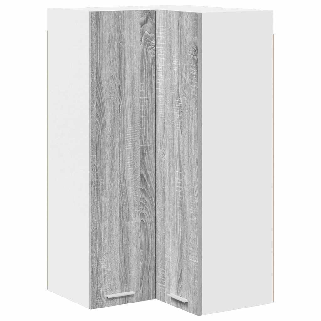 Hanging cabinet Riga Grey Sonoma and White 57 x 57 x 100 cm