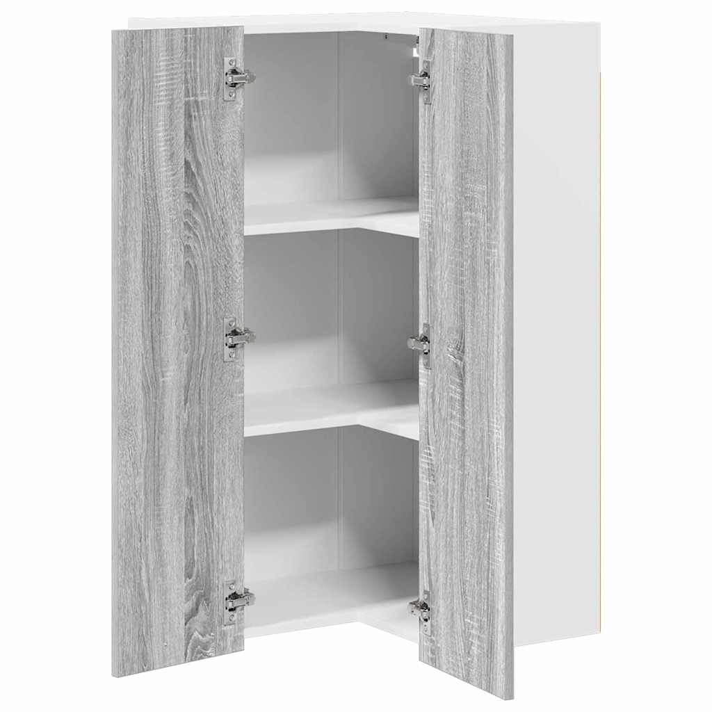 Hanging cabinet Riga Grey Sonoma and White 57 x 57 x 100 cm