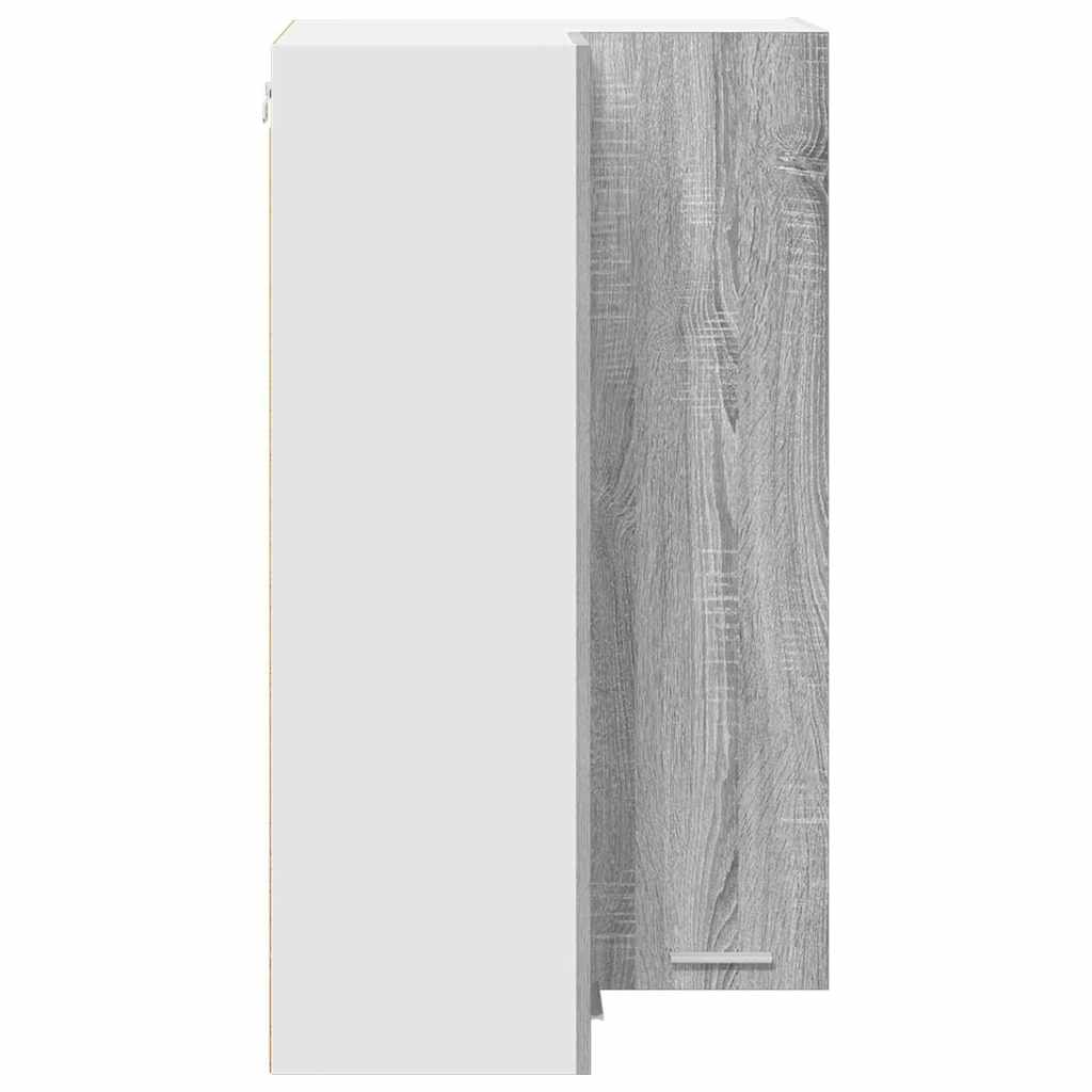 Hanging cabinet Riga Grey Sonoma and White 57 x 57 x 100 cm