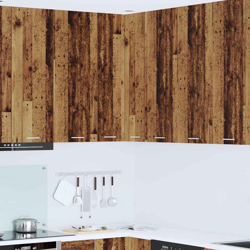 Hanging cabinet Riga Old Wood and White 57 x 57 x 100 cm