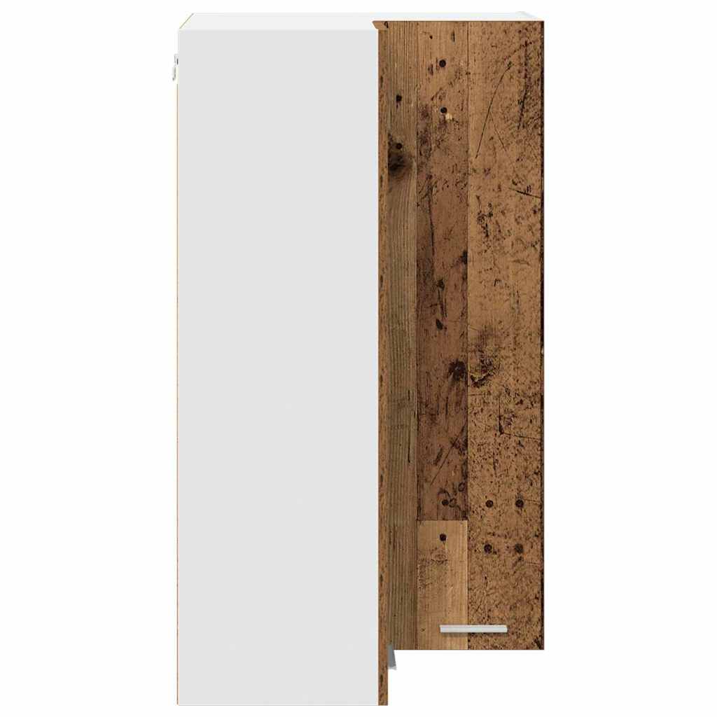 Hanging cabinet Riga Old Wood and White 57 x 57 x 100 cm