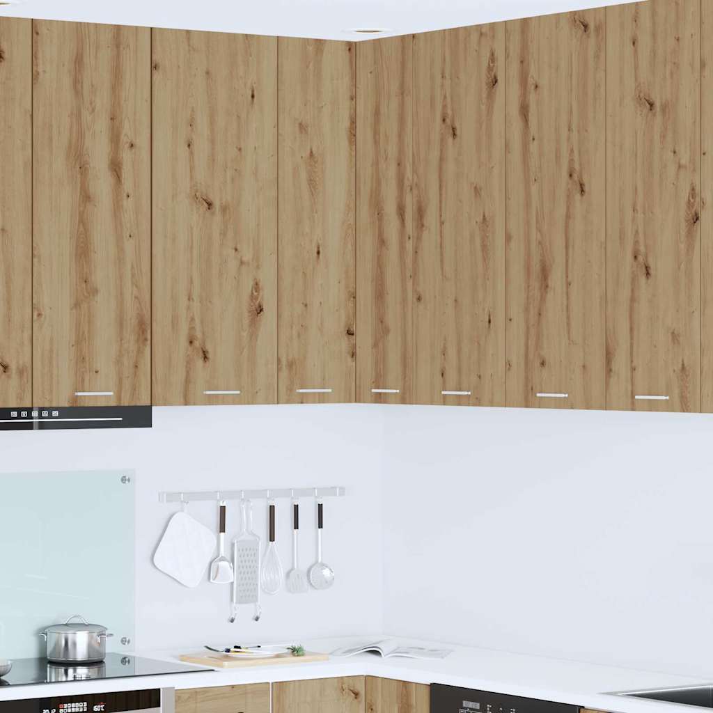 Hanging cabinet Riga Artisan Oak and White 57 x 57 x 100 cm