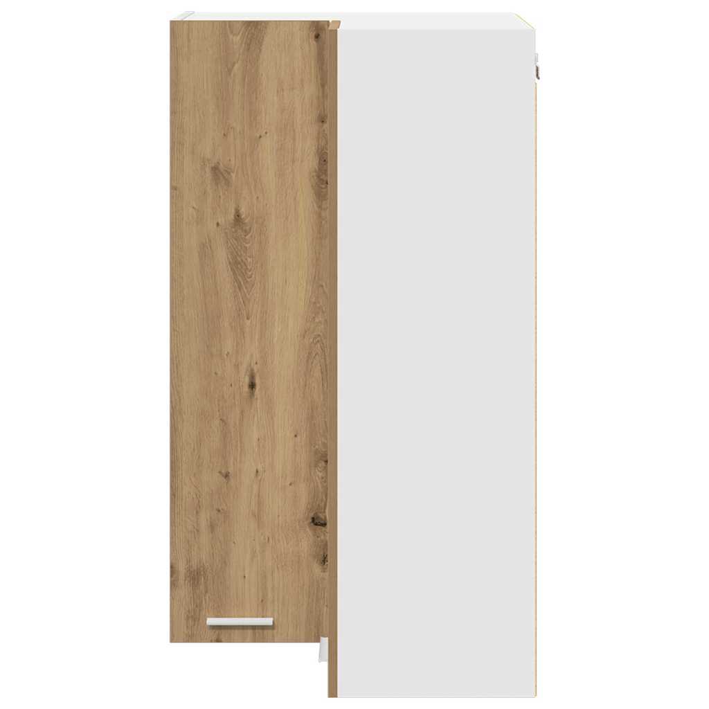 Hanging cabinet Riga Artisan Oak and White 57 x 57 x 100 cm