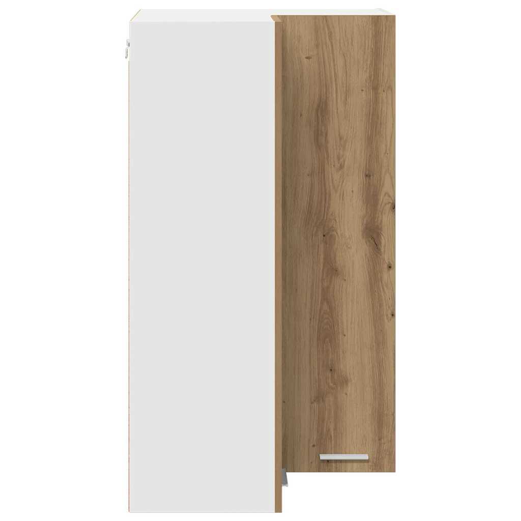 Hanging cabinet Riga Artisan Oak and White 57 x 57 x 100 cm