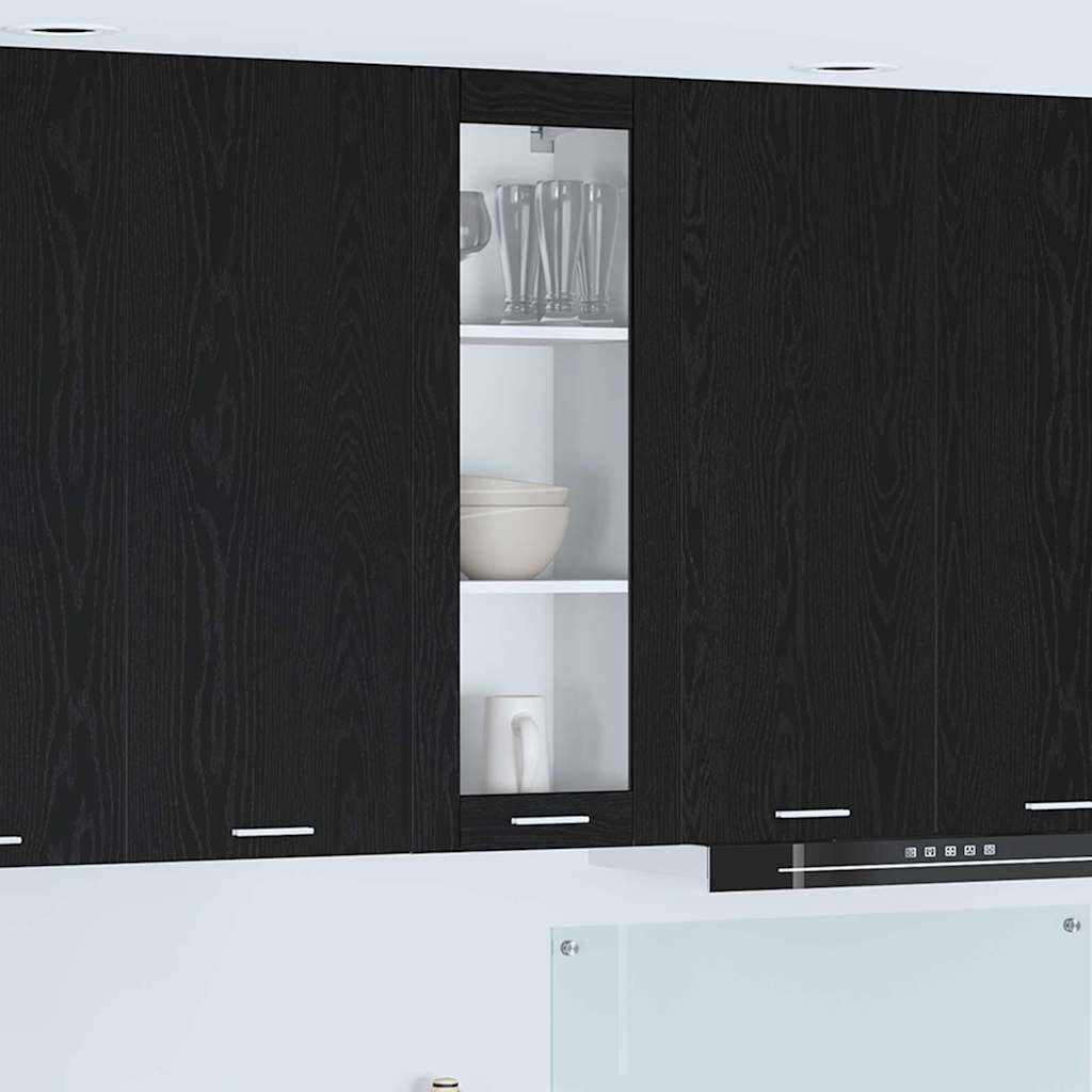 Hanging cabinet Riga Black Oak 40 x 31 x 100 cm Engineered Wood
