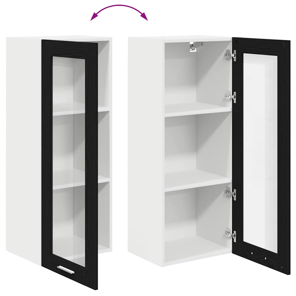 Hanging cabinet Riga Black Oak 40 x 31 x 100 cm Engineered Wood