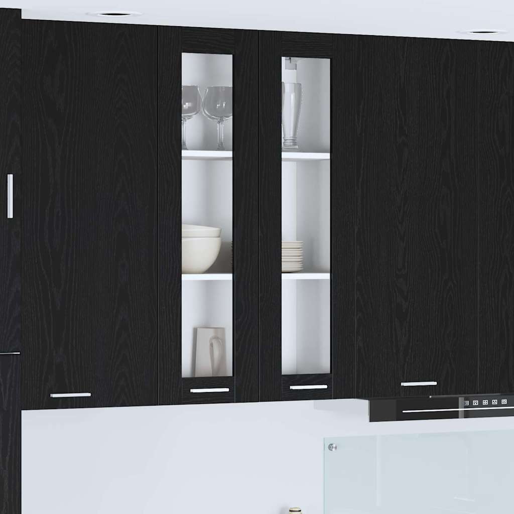 Hanging cabinet Riga Black Oak 60 x 31 x 100 cm Engineered Wood