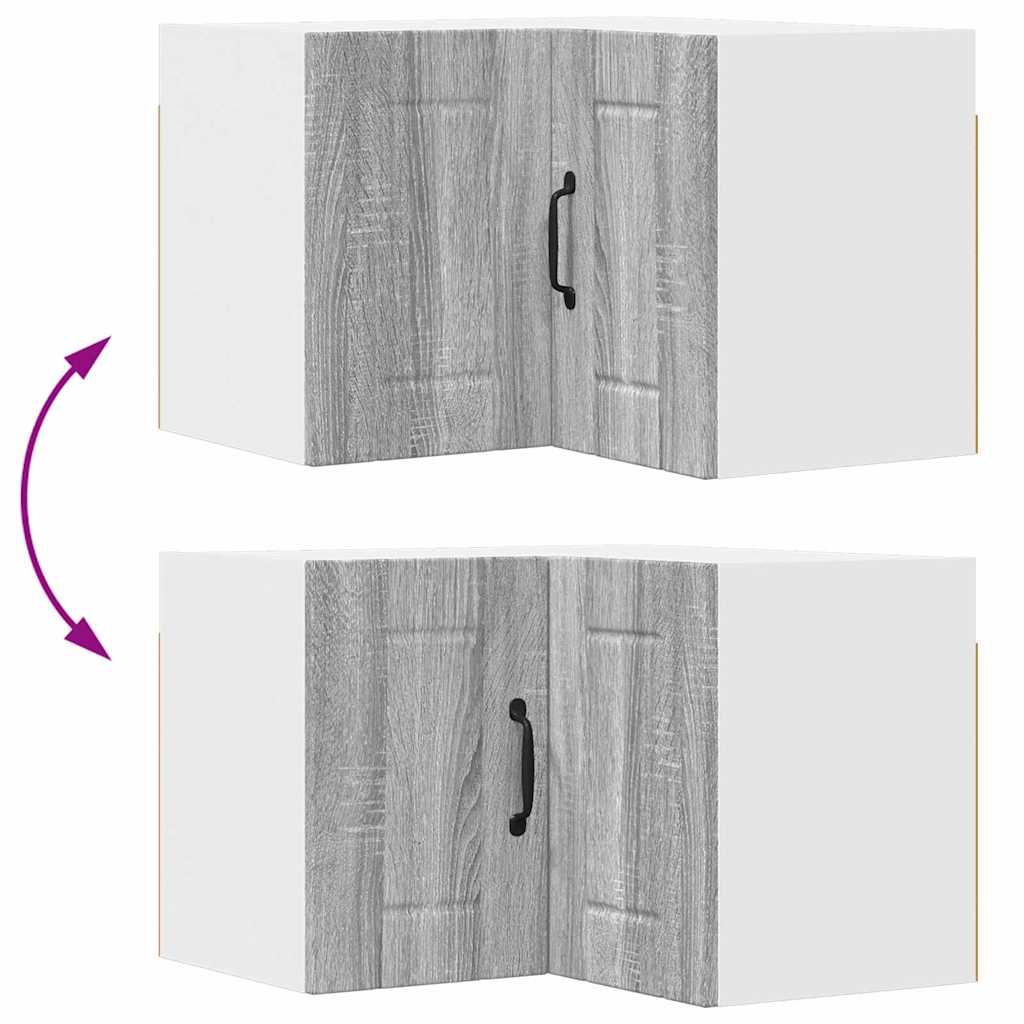 Kitchen Wall Cabinet with Shelf Grey Sonoma 57 x 57 x 40 cm