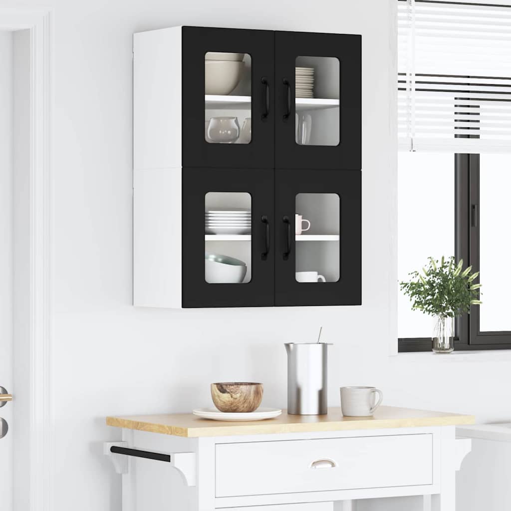 Kitchen Wall Cabinet with Shelf 2 pcs Black 60 x 31 x 40 cm
