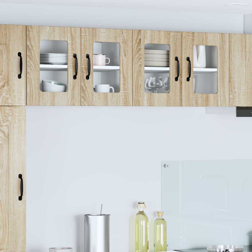 Kitchen Wall Cabinet with Door 2 pcs Sonoma Oak 60 x 31 x 40 cm