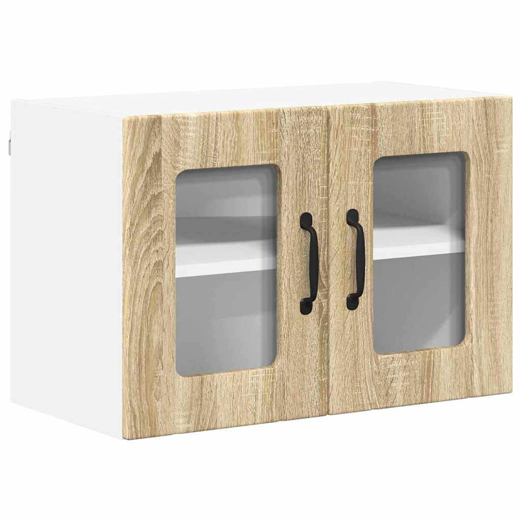 Kitchen Wall Cabinet with Door 2 pcs Sonoma Oak 60 x 31 x 40 cm