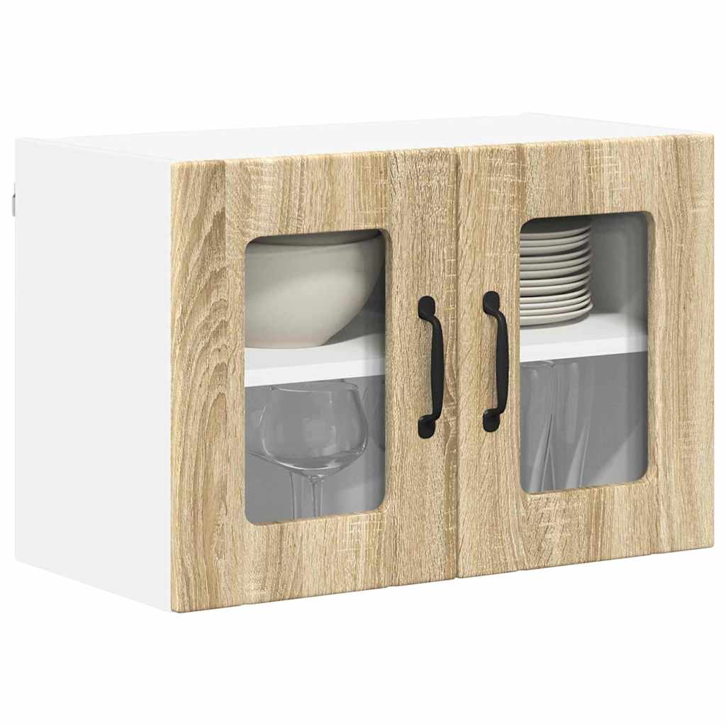 Kitchen Wall Cabinet with Door 2 pcs Sonoma Oak 60 x 31 x 40 cm